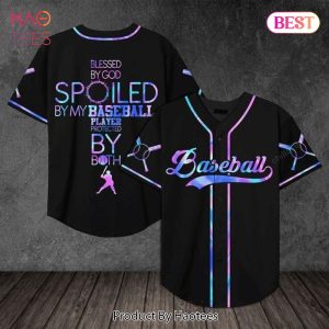 AVAILABLE Blessed By God neon baseball 222 Gift for lover Baseball Jersey