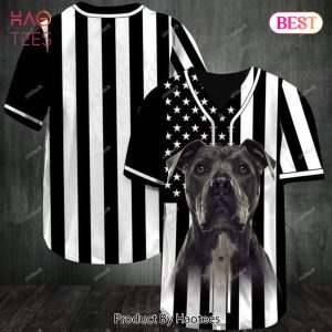 AVAILABLE Confident Pit Bull American Flag Baseball Jersey Kv