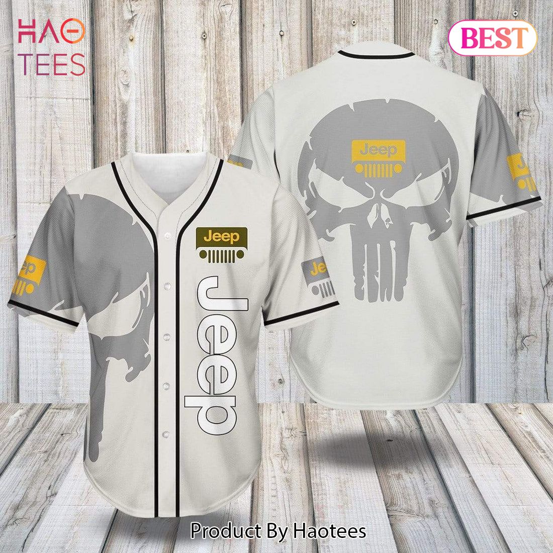 AVAILABLE Cool Jeep White Baseball Jersey AVAILABLE Cool Jeep White Baseball Jersey