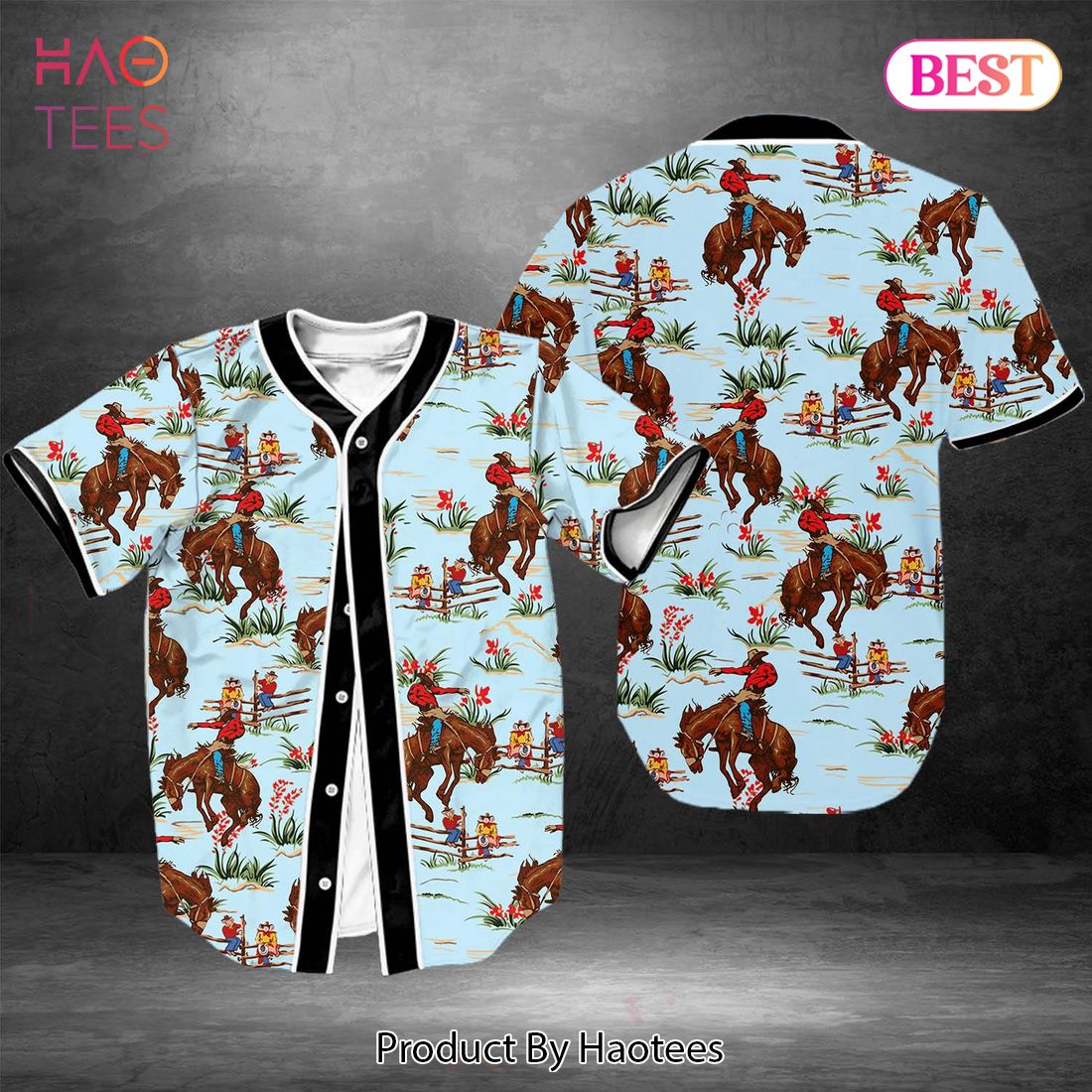 AVAILABLE Cowboy Blue Pattern 3D Baseball Jersey H AVAILABLE Cowboy Blue Pattern 3D Baseball Jersey H