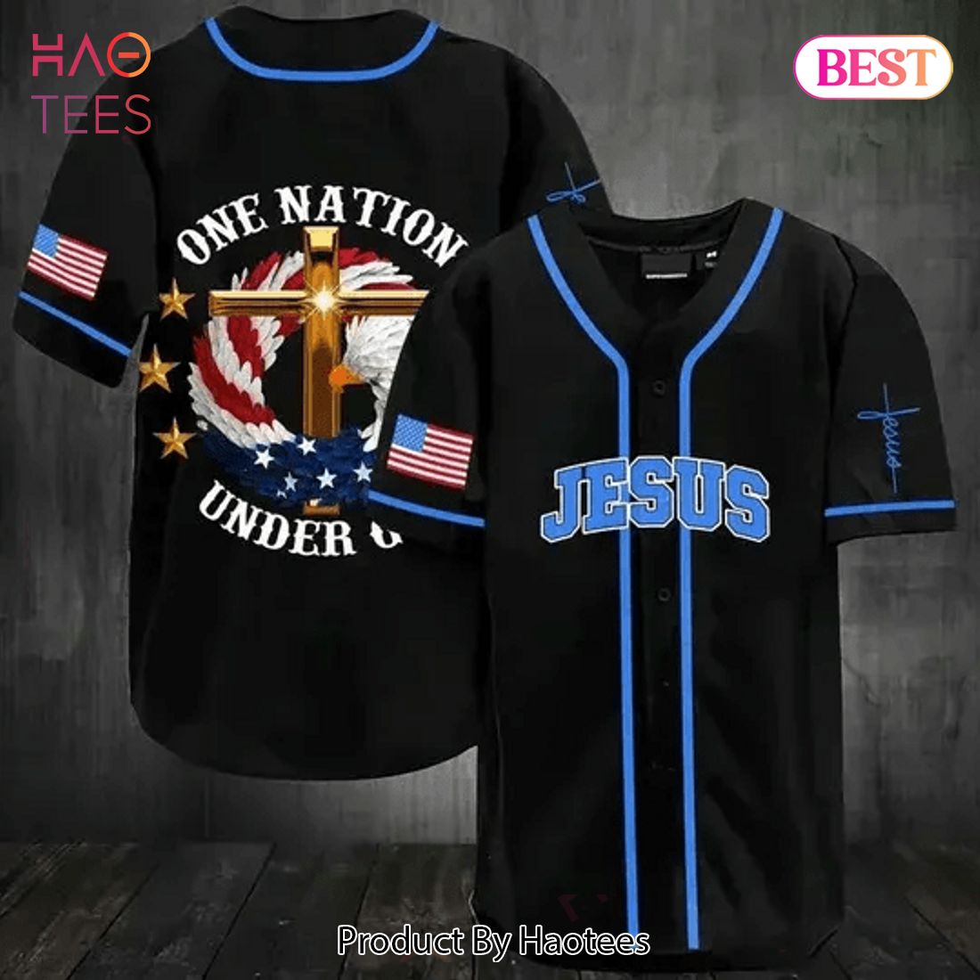AVAILABLE Cross Eagle One Nation Under God Baseball Jersey Kv AVAILABLE Cross Eagle One Nation Under God Baseball Jersey Kv