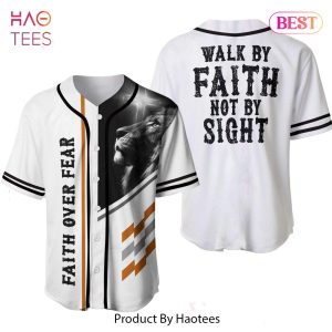 AVAILABLE Cross Lion Walk By Faith Not By Sight Baseball Jersey Kv