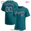AVAILABLE Custom Aqua Gray Navy Authentic Baseball Jersey