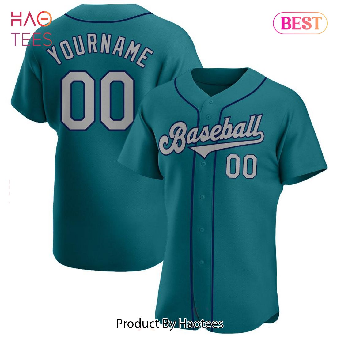 AVAILABLE Custom Aqua Gray Navy Authentic Baseball Jersey AVAILABLE Custom Aqua Gray Navy Authentic Baseball Jersey