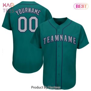 AVAILABLE Custom Aqua Gray Navy Baseball Jersey