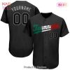 AVAILABLE Custom Black Black Kelly Green Authentic Baseball Jersey