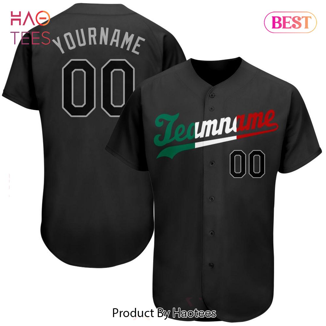 AVAILABLE Custom Black Black Kelly Green Authentic Baseball Jersey AVAILABLE Custom Black Black Kelly Green Authentic Baseball Jersey
