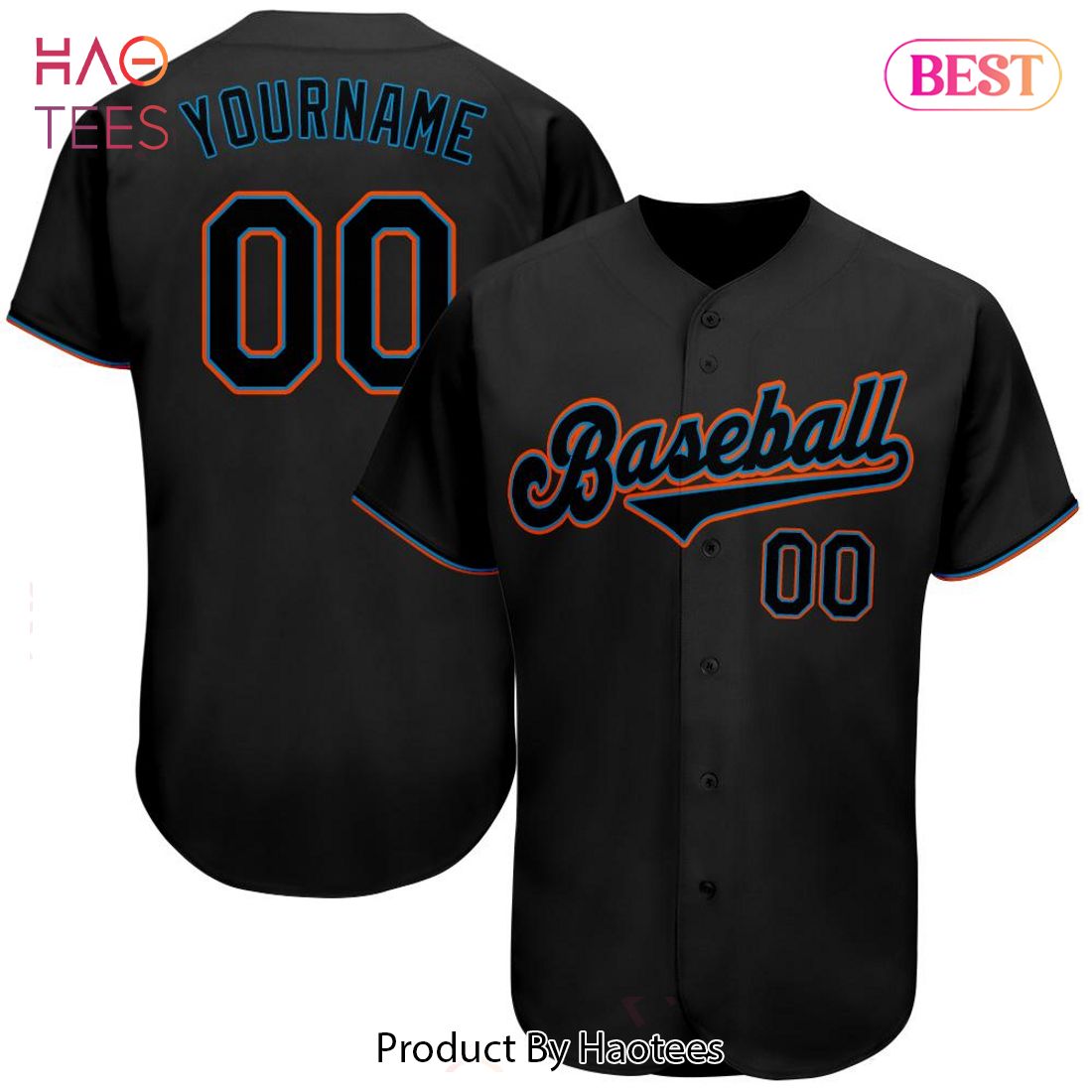 AVAILABLE Custom Black Black Light Blue Authentic Baseball Jersey AVAILABLE Custom Black Black Light Blue Authentic Baseball Jersey