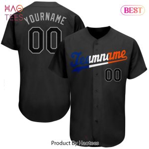 AVAILABLE Custom Black Black Orange Authentic Baseball Jersey