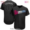 AVAILABLE Custom Black Black Powder Blue Authentic Baseball Jersey AVAILABLE Custom Black Black Powder Blue Authentic Baseball Jersey