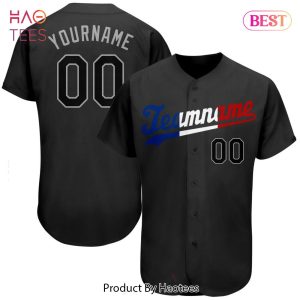 AVAILABLE Custom Black Black Royal Authentic Baseball Jersey