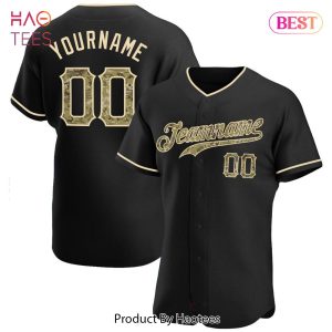 AVAILABLE Custom Black Camo Khaki Authentic Baseball Jersey