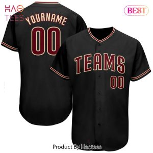 AVAILABLE Custom Black Crimson Khaki Authentic Baseball Jersey