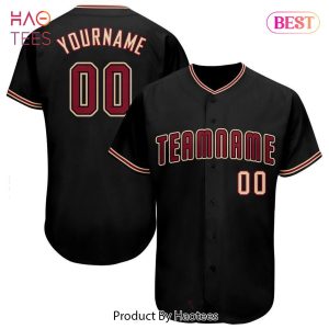 AVAILABLE Custom Black Crimson Khaki Baseball Jersey