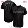 AVAILABLE Custom Black Gold White Baseball Jersey