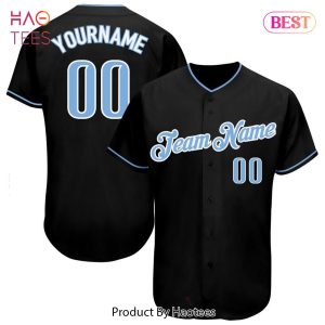 AVAILABLE Custom Black Light Blue White Authentic Baseball Jersey