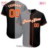 AVAILABLE Custom Black Orange Gray Authentic Split Fashion Baseball Jersey