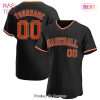 AVAILABLE Custom Black Orange Gray Authentic Split Fashion Baseball Jersey AVAILABLE Custom Black Orange Gray Authentic Split Fashion Baseball Jersey