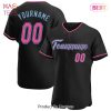AVAILABLE Custom Black Pink White Authentic Baseball Jersey AVAILABLE Custom Black Pink White Authentic Baseball Jersey