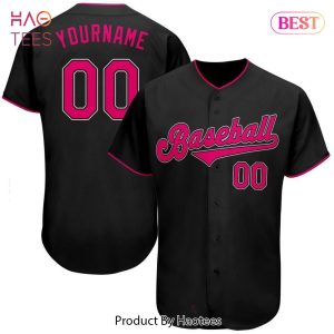 AVAILABLE Custom Black Pink White Authentic Baseball Jersey