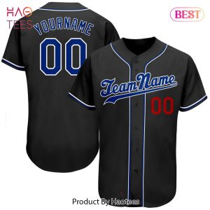 AVAILABLE Custom Black Royal Red Authentic Baseball Jersey