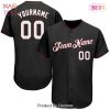 AVAILABLE Custom Black White Gray Authentic Baseball Jersey