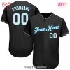 AVAILABLE Custom Black White Gray Baseball Jersey AVAILABLE Custom Black White Gray Baseball Jersey