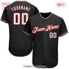 AVAILABLE Custom Black White Orange Authentic Baseball Jersey AVAILABLE Custom Black White Orange Authentic Baseball Jersey