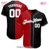 AVAILABLE Custom Black White Red Royal Authentic Split Fashion Baseball Jersey AVAILABLE Custom Black White Red Royal Authentic Split Fashion Baseball Jersey