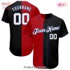 AVAILABLE Custom Black White Red Royal Authentic Split Fashion Baseball Jersey