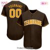 AVAILABLE Custom Brown Orange White Authentic Baseball Jersey AVAILABLE Custom Brown Orange White Authentic Baseball Jersey