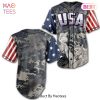 AVAILABLE Custom Brown Red Cream Authentic American Flag Fashion Baseball Jersey AVAILABLE Custom Brown Red Cream Authentic American Flag Fashion Baseball Jersey
