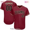 AVAILABLE Custom Crimson Black Khaki Authentic Baseball Jersey