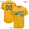 AVAILABLE Custom Gold Green White Authentic Baseball Jersey AVAILABLE Custom Gold Green White Authentic Baseball Jersey