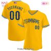 AVAILABLE Custom Gold Purple White Authentic Baseball Jersey AVAILABLE Custom Gold Purple White Authentic Baseball Jersey
