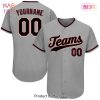AVAILABLE Custom Gray Black Crimson Authentic Baseball Jersey
