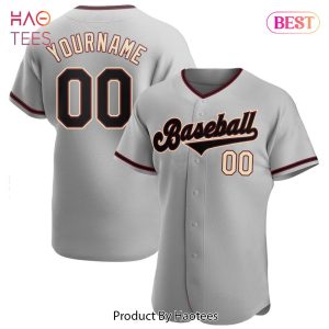 AVAILABLE Custom Gray Black Khaki Authentic Baseball Jersey