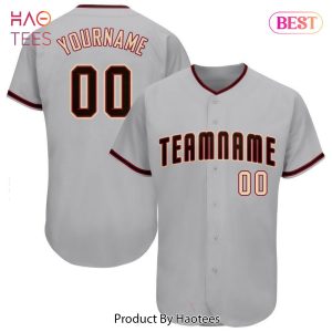 AVAILABLE Custom Gray Black Khaki Baseball Jersey