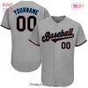 AVAILABLE Custom Gray Black Khaki Baseball Jersey AVAILABLE Custom Gray Black Khaki Baseball Jersey