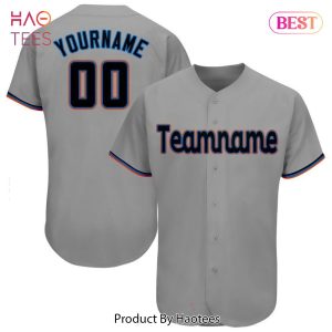 AVAILABLE Custom Gray Black Orange Baseball Jersey