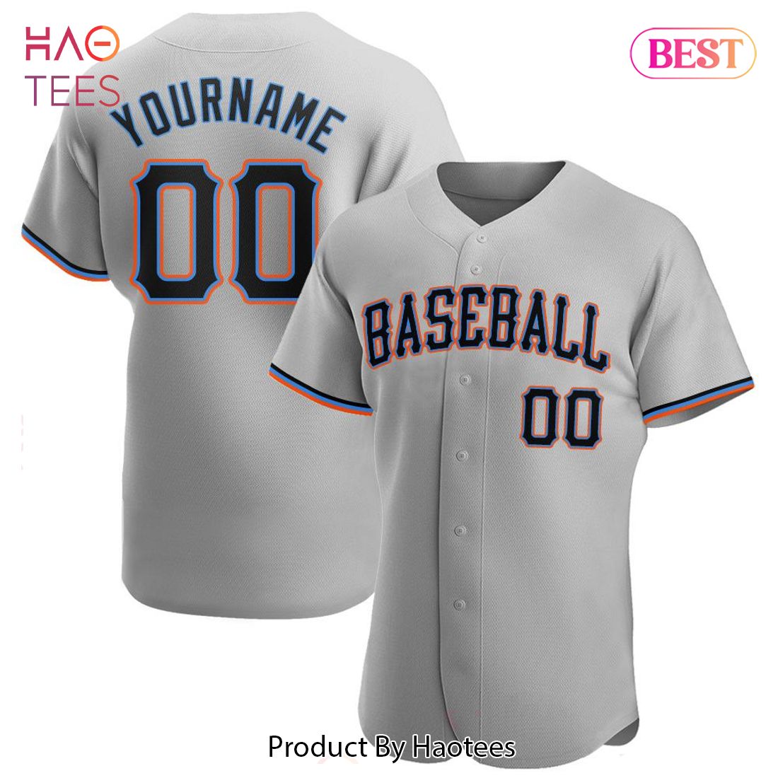 AVAILABLE Custom Gray Black Powder Blue Authentic Baseball Jersey AVAILABLE Custom Gray Black Powder Blue Authentic Baseball Jersey