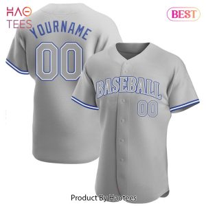 AVAILABLE Custom Gray Gray Royal Authentic Baseball Jersey