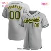 AVAILABLE Custom Gray Green Gold Authentic Baseball Jersey