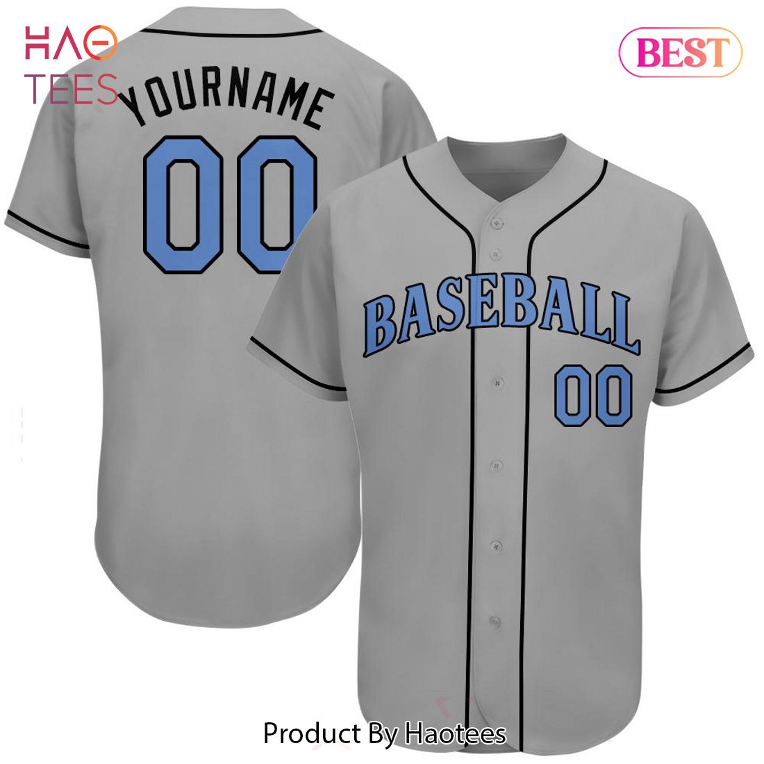 AVAILABLE Custom Gray Light Blue Black Authentic FatherS Day Baseball Jersey AVAILABLE Custom Gray Light Blue Black Authentic FatherS Day Baseball Jersey