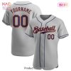AVAILABLE Custom Gray Navy White Authentic Baseball Jersey AVAILABLE Custom Gray Navy White Authentic Baseball Jersey