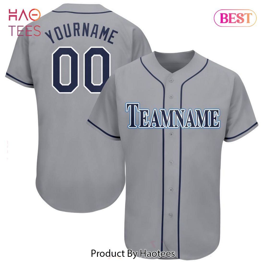 AVAILABLE Custom Gray Navy Powder Blue Baseball Jersey AVAILABLE Custom Gray Navy Powder Blue Baseball Jersey