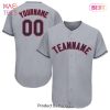 AVAILABLE Custom Gray Navy Red Authentic Baseball Jersey