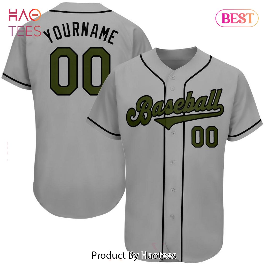 AVAILABLE Custom Gray Olive Black Authentic Memorial Day Baseball Jersey AVAILABLE Custom Gray Olive Black Authentic Memorial Day Baseball Jersey