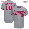 AVAILABLE Custom Gray Red Royal Baseball Jersey AVAILABLE Custom Gray Red Royal Baseball Jersey