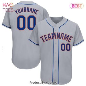 AVAILABLE Custom Gray Royal Orange Baseball Jersey